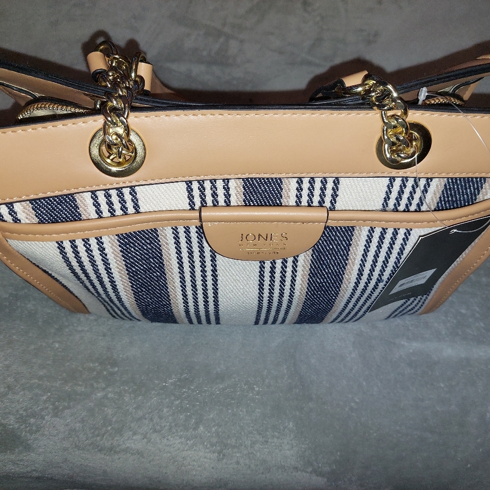 NWT Jones New York Faux Leather Canvas Purse - Picture 3 of 9